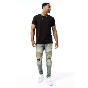 Jordan Craig Legacy Edition Sean Stretch Moto Distressed Street Jeans 34 X 34